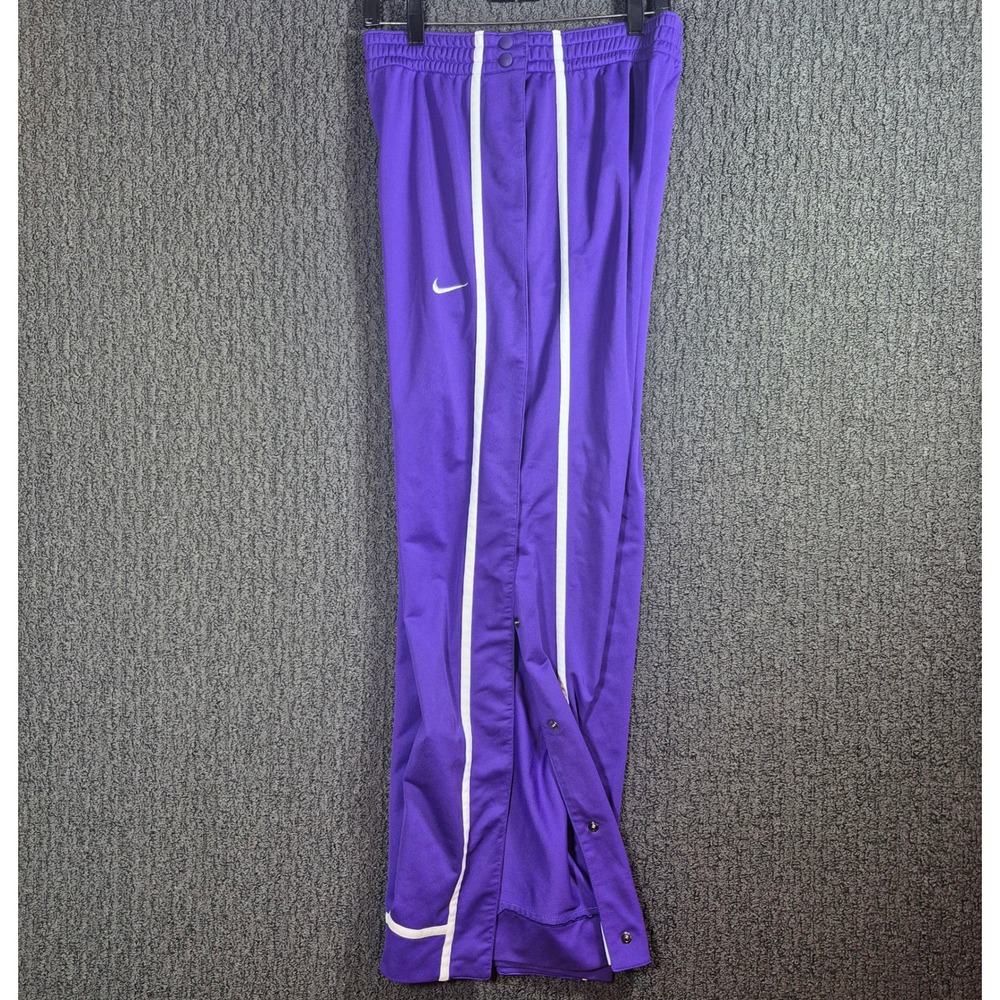 Nike Track Pants Mens Medium Purple Dri-FIT Snap Side Button Tearaway Sporty